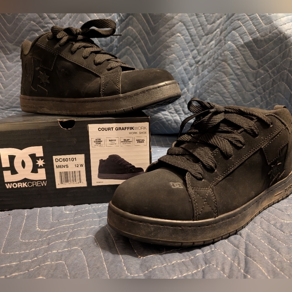 DC Men's Black Court Graffik Work Shoe 12W XTR COMP TOE